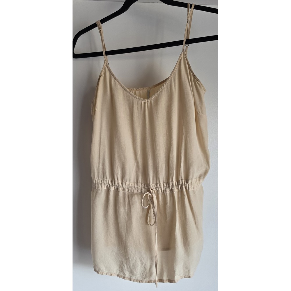 Twelfth Street Cynthia Vincent Silk Tank Top S Beige V-Neck Sleeveless Cami